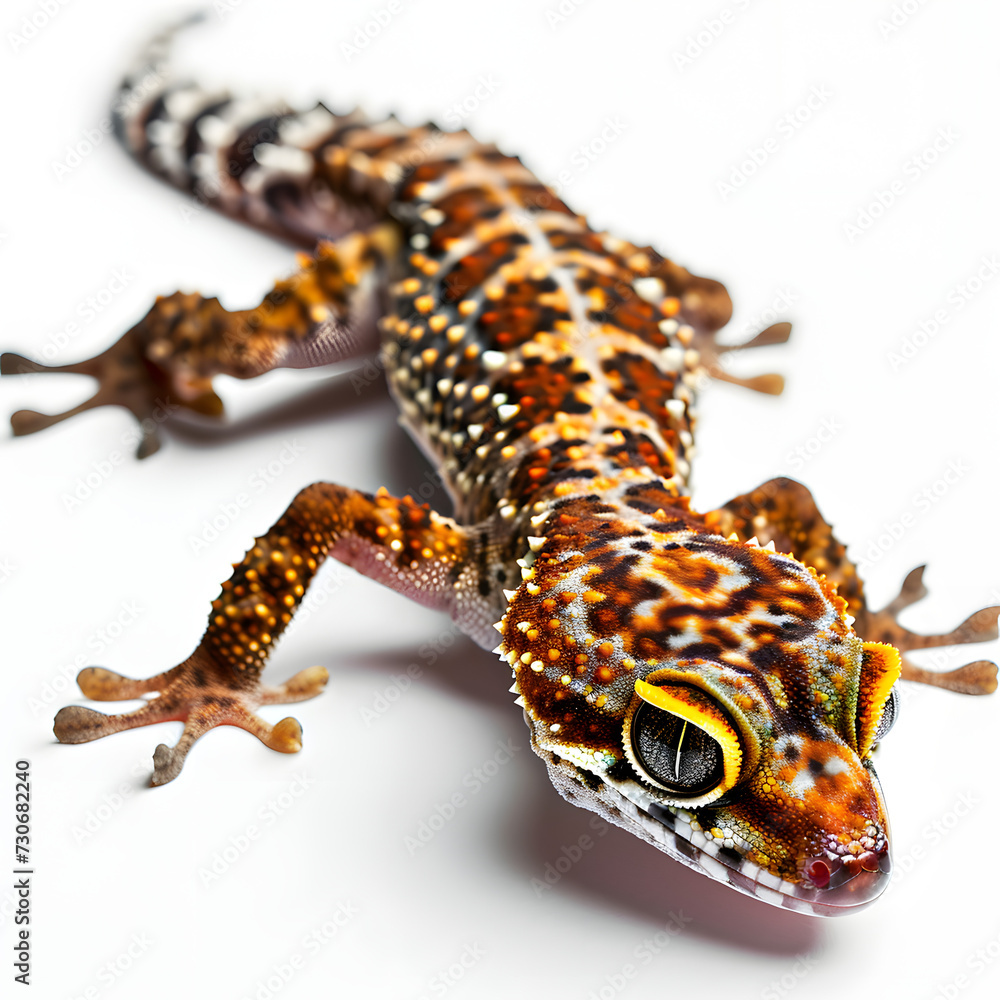 Naklejka premium Colorful Gecko on white background