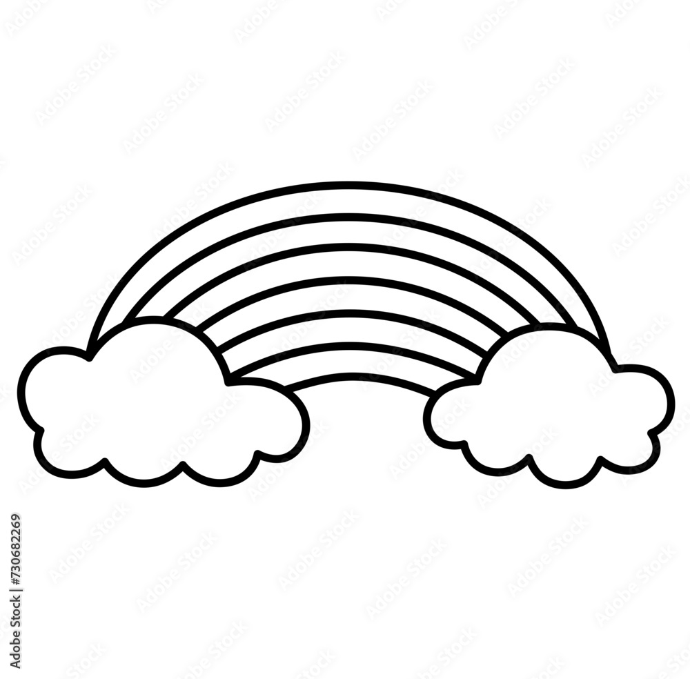 Rainbow St. Patrick's Day outline cartoon doodle illustration icon Rainbow St. Patrick's Day outline cartoon doodle illustration icon