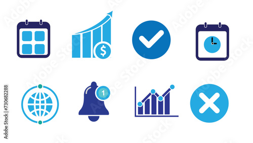 cheek mark graph notification icon vector illustration 