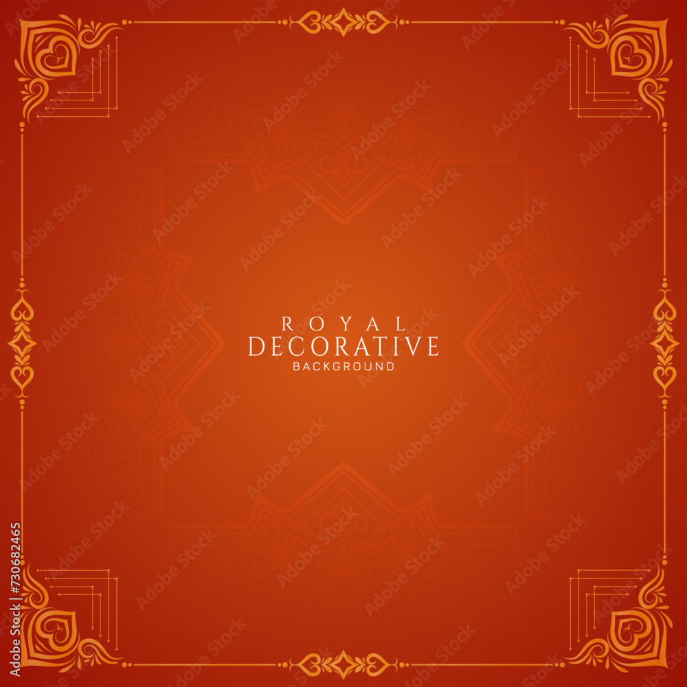 Fototapeta premium Classic decorative floral frame luxurious red background