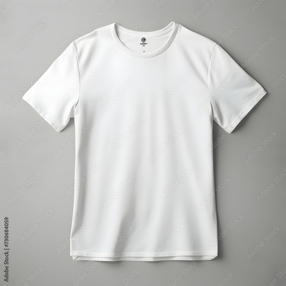 Mockup of white t-shirt on isolated gray background, Mockup of white t-shirt on isolated gray background,