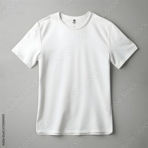 Mockup of white t-shirt on isolated gray background, 