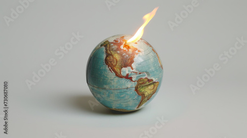 Globus mit brennendem Zünder