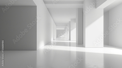 Ästhetik und Einfachheit in einem monochromen Raum photo