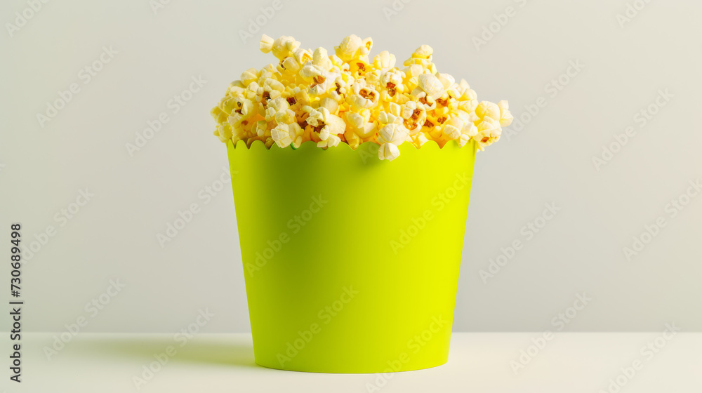 Neon grüner Behälter mit Popcorn