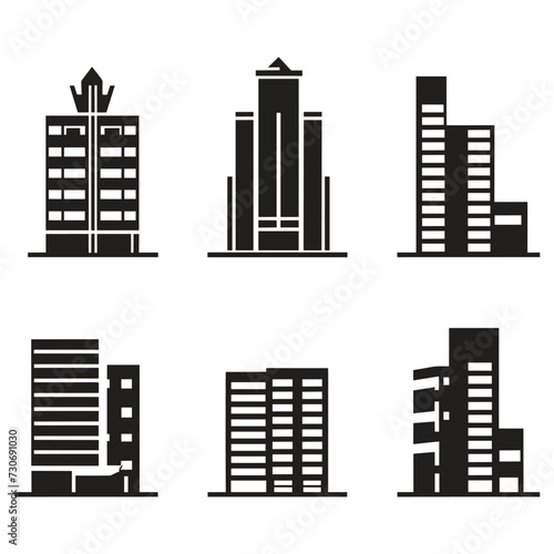 houses and skyscrapers logo or badge in Vintage style