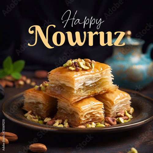 Happy nowruz celebration banner design photo