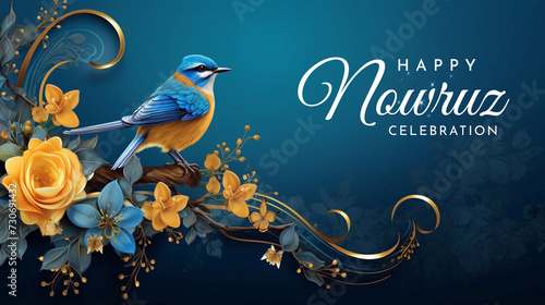 Happy nowruz celebration banner design photo