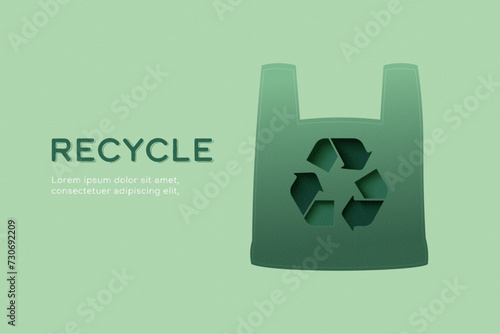 Recycling Concept. Sustainability of green alternative energy and ecology conservation concept background. Vector illustration in paper art craft