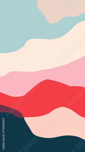 Abstract Pastel Waves in a Serene Minimalistic Composition. Background for Instagram Story, Banner © _veiksme_