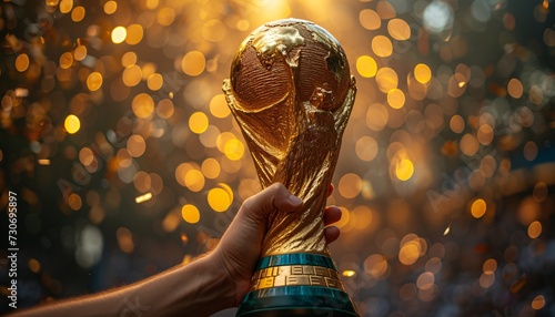 Golden Globe of Soccer Success Generative AI photo