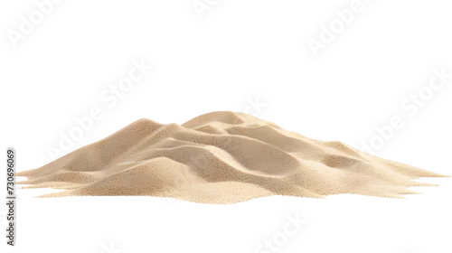 Obraz Desert sand pile, dune isolated on white background