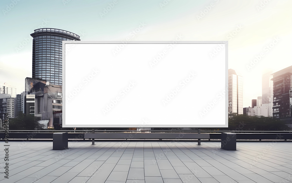 Blank billboard on the street. Billboard mockup Blank billboard on the street. Billboard mockup