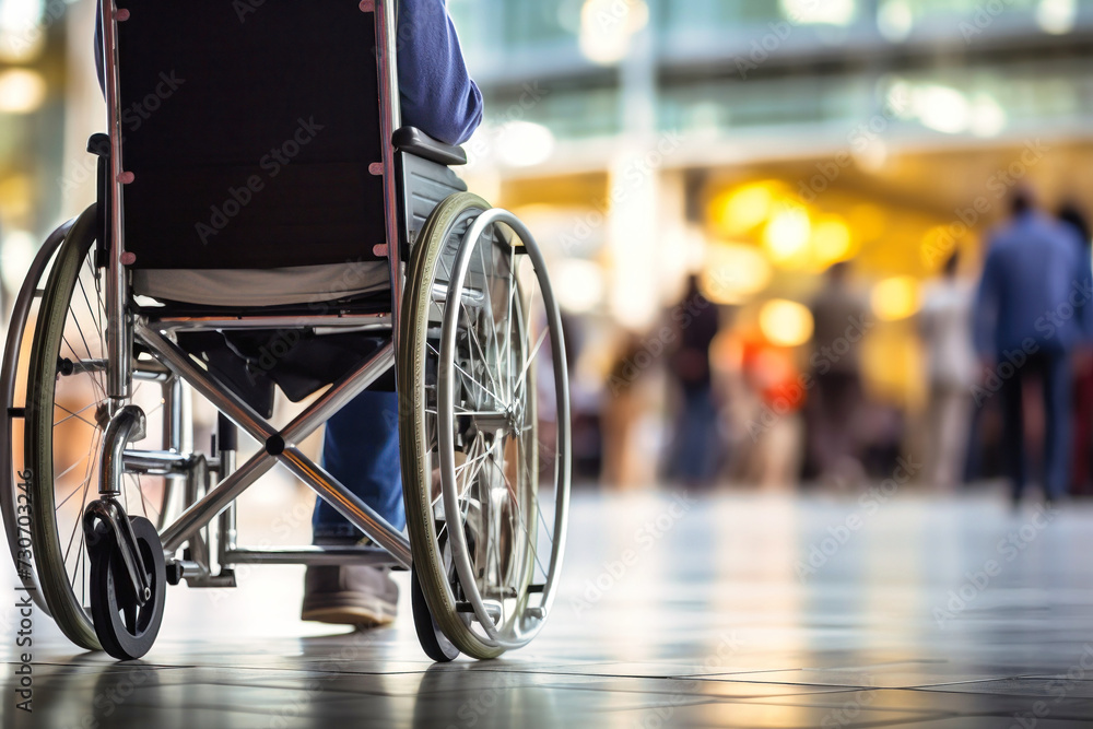 Man in Wheelchair Waiting for Train Man in Wheelchair Waiting for Train