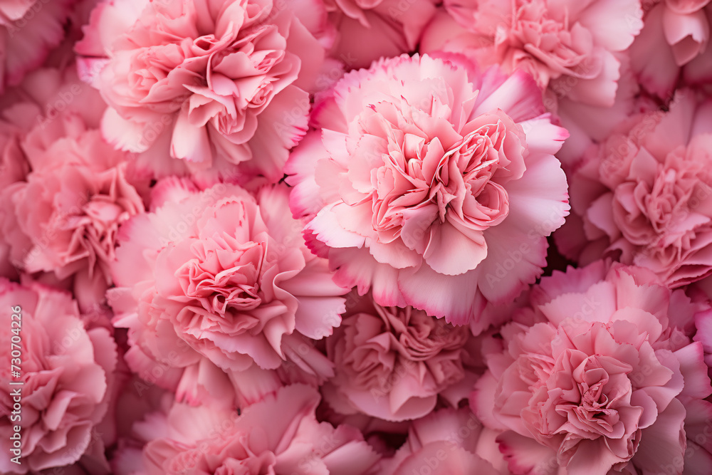 Close up of flowers of pink Dianthus plant