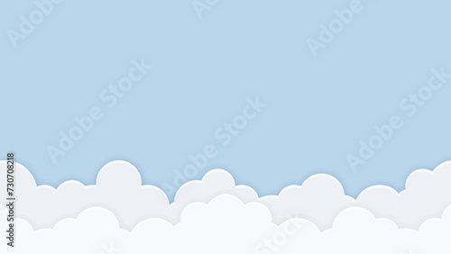 blue background with decorative vector illustration of clouds