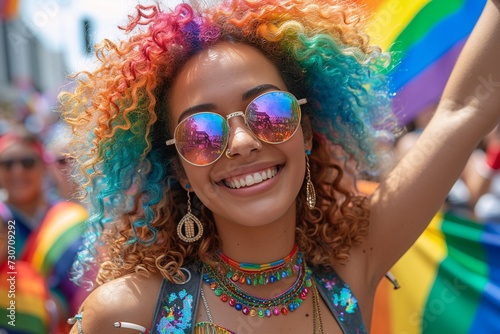 Rainbow Hair and Sunglasses  A Colorful Celebration of Pride Month Generative AI