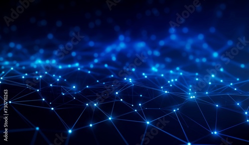 Wallpaper Mural The dynamic and interconnected nature of digital communication and technology networks with a focus on abstract geometric shapes and blue neon lights. Torontodigital.ca