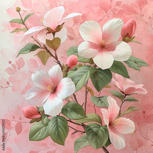 Pink Petals in Full Bloom  A Celebration of Spring s Delicate Beauty Generative AI