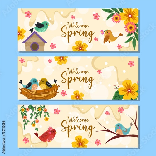Set of Beautiful Spring Banner