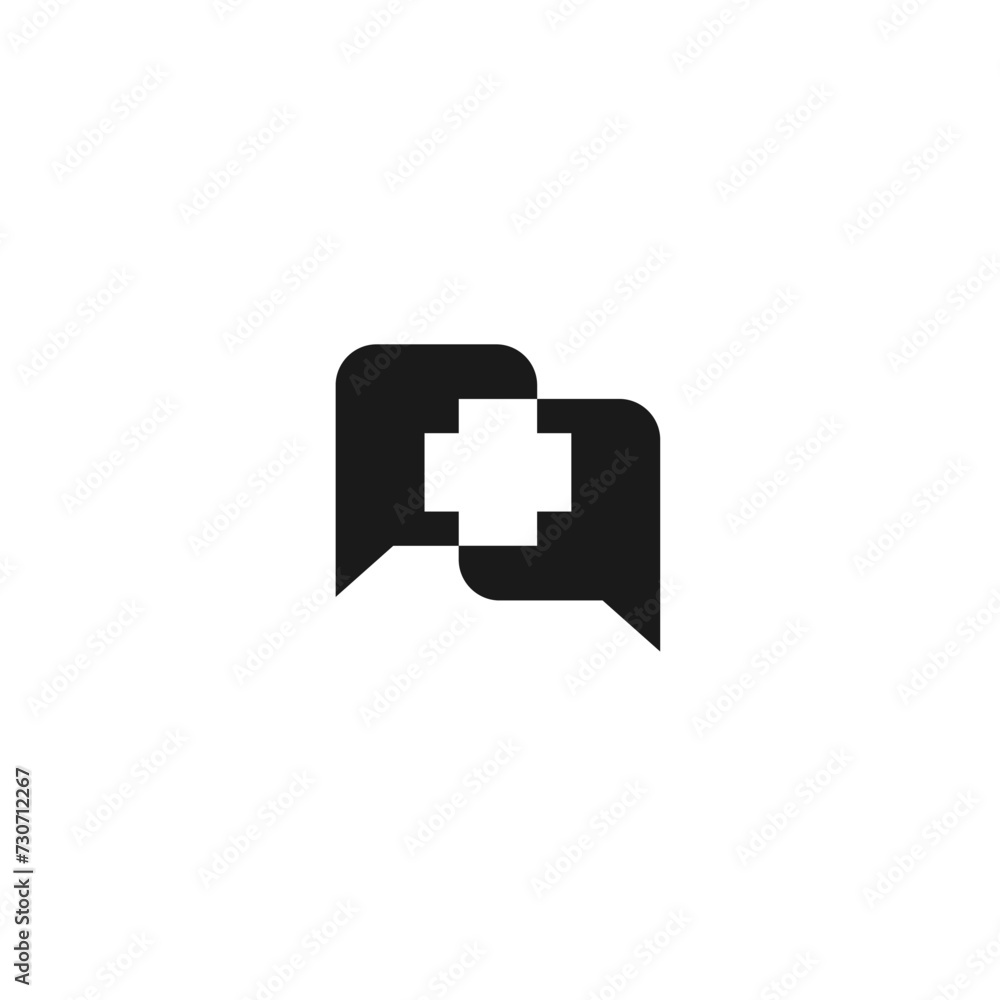 Medical chat logo icon vector Medical chat logo icon vector