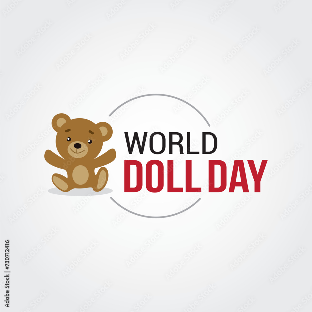 Fototapeta premium World Doll Day Vector Illustration. Suitable for greeting Card, poster and banner. Encourages gifting dolls, especially to children who might not have one. flat style design vector illustration.