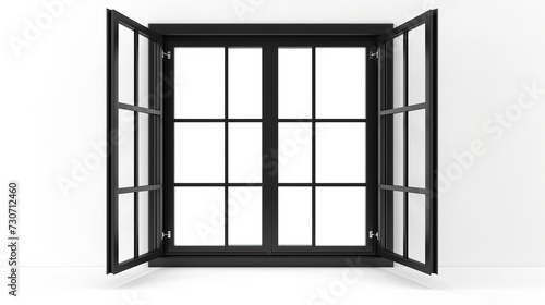 window frame made of black metal  isolated on a white background