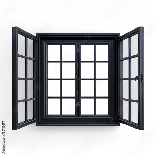 window frame made of black metal  isolated on a white background