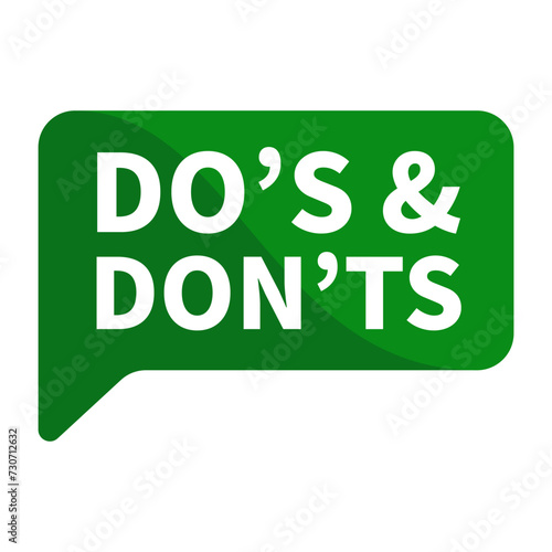 Dos And Donts Text In Green Rectangle Shape For Rules And Instructions Information Announcement Promotion Business Marketing Social Media
