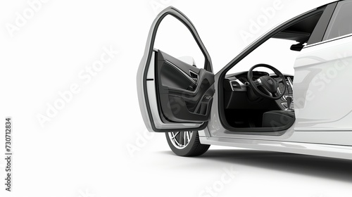 white car door isolated on white background with clip path photo