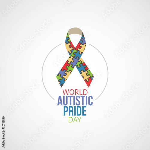 World Autistic Pride Day Vector Illustration. Suitable for Greeting Card, and Poster. It raises awareness about autism and advocates for inclusion, acceptance, and equal rights for autistic people.