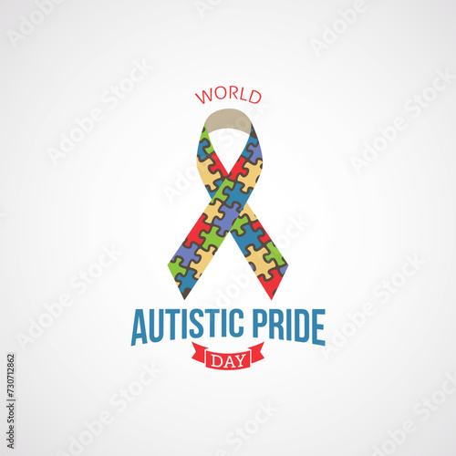 World Autistic Pride Day Vector Illustration. Suitable for Greeting Card, and Poster. It raises awareness about autism and advocates for inclusion, acceptance, and equal rights for autistic people.