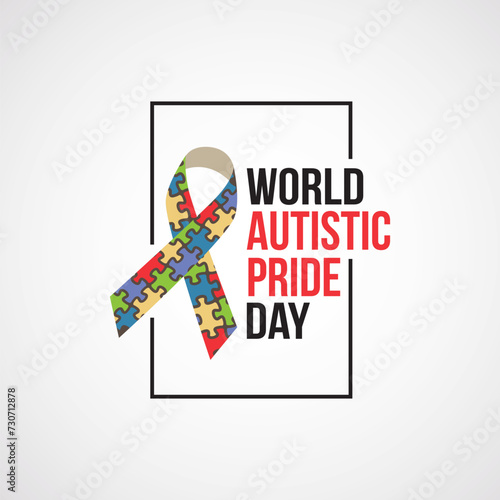 World Autistic Pride Day Vector Illustration. Suitable for Greeting Card, and Poster. It raises awareness about autism and advocates for inclusion, acceptance, and equal rights for autistic people.