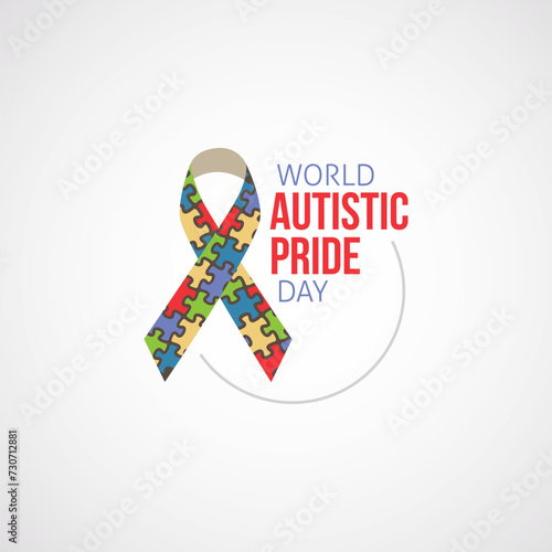 World Autistic Pride Day Vector Illustration. Suitable for Greeting Card, and Poster. It raises awareness about autism and advocates for inclusion, acceptance, and equal rights for autistic people.
