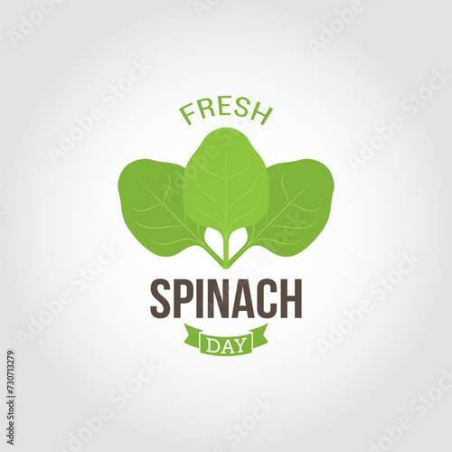 Fresh Spinach Day Vector Illustration. Suitable for greeting card, poster and banner. It serves as a fun reminder to incorporate this versatile and nutritious leafy green into our diets.