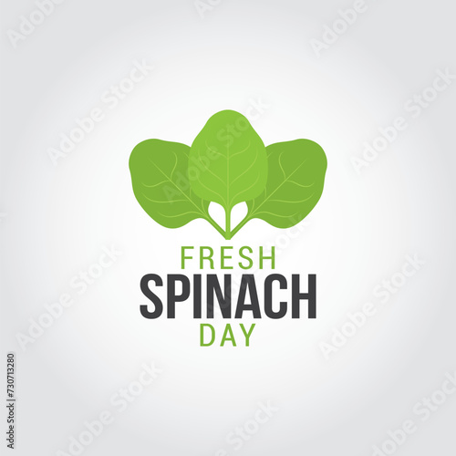 Fresh Spinach Day Vector Illustration. Suitable for greeting card, poster and banner. It serves as a fun reminder to incorporate this versatile and nutritious leafy green into our diets.