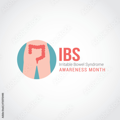 Irritable Bowel Syndrome Awareness Month Vector Illustration. There is no cure for IBS, but there are treatments that can help manage symptoms and improve quality of life. flat style design
