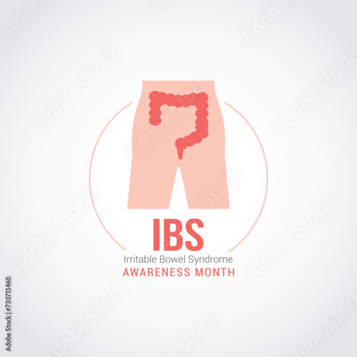 Irritable Bowel Syndrome Awareness Month Vector Illustration. There is no cure for IBS, but there are treatments that can help manage symptoms and improve quality of life. flat style design