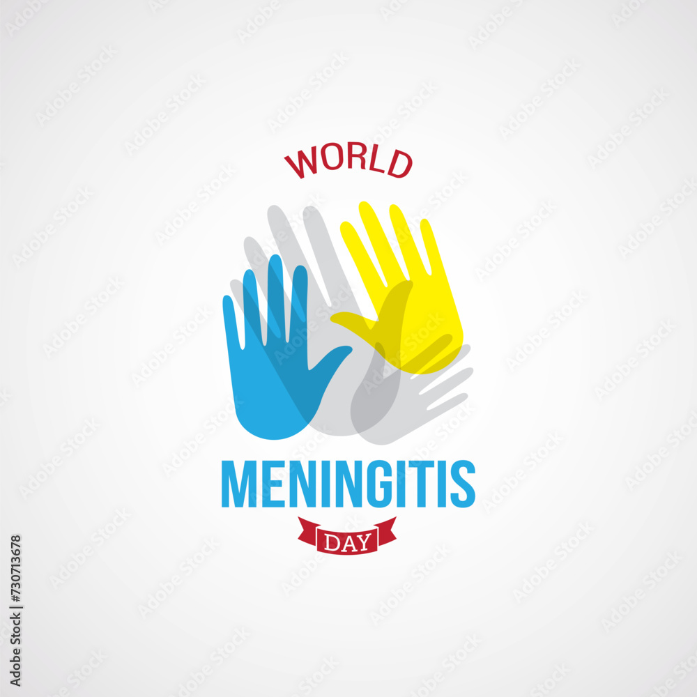 Fototapeta premium World Meningitis Day Vector Illustration. It serves as a global awareness campaign to highlight the impact of meningitis, a potentially deadly disease, and promote preventative measures like vaccine.