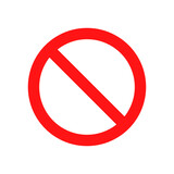 Prohibition sign icon in flat style. Forbidden symbol vector