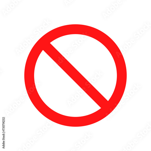 Prohibition sign icon in flat style. Forbidden symbol vector photo