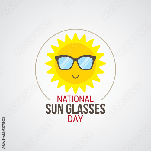National Sun Glasses Day Vector Illustration. Suitable for Greeting Card  Poster and Banner.  Lifestyle themes design concept with flat style vector illustration. 