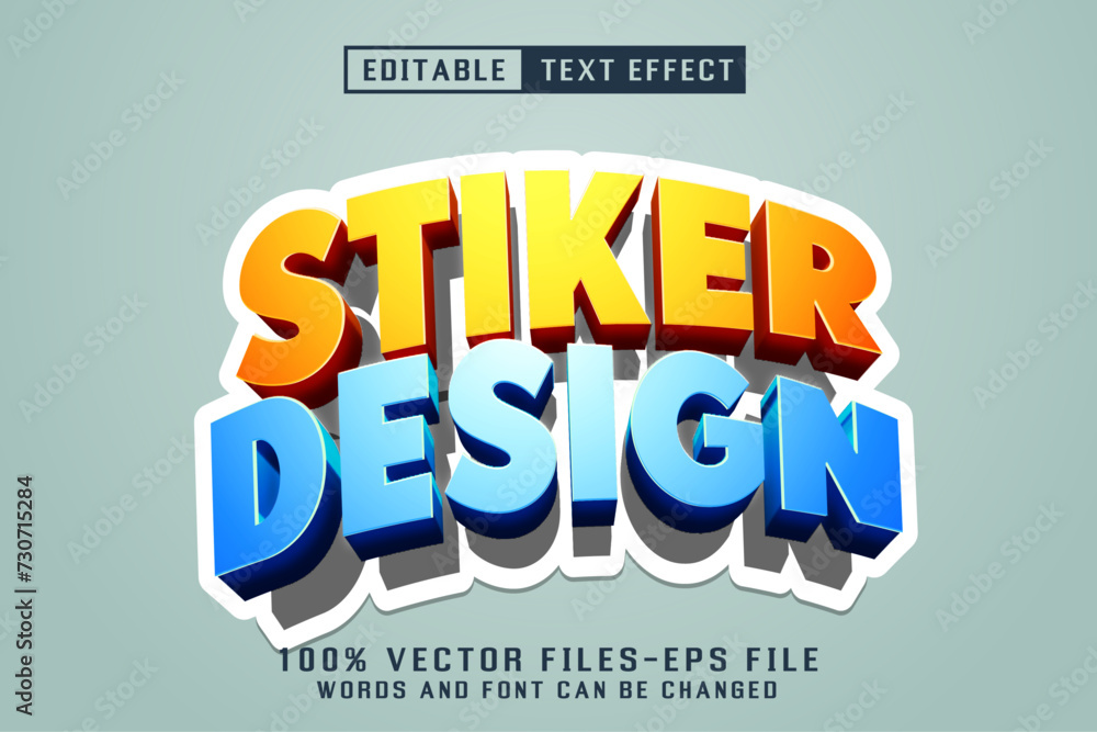 Sticker Design Editable Text Effect