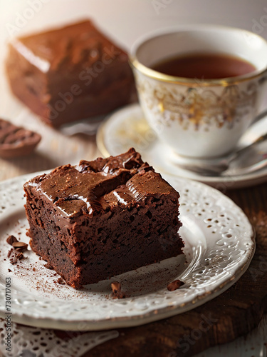 Wallpaper Mural brownie with tea Torontodigital.ca