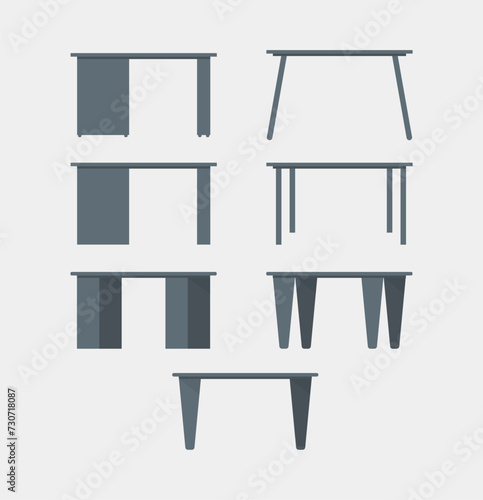 vector office table design, Tables furniture designs.