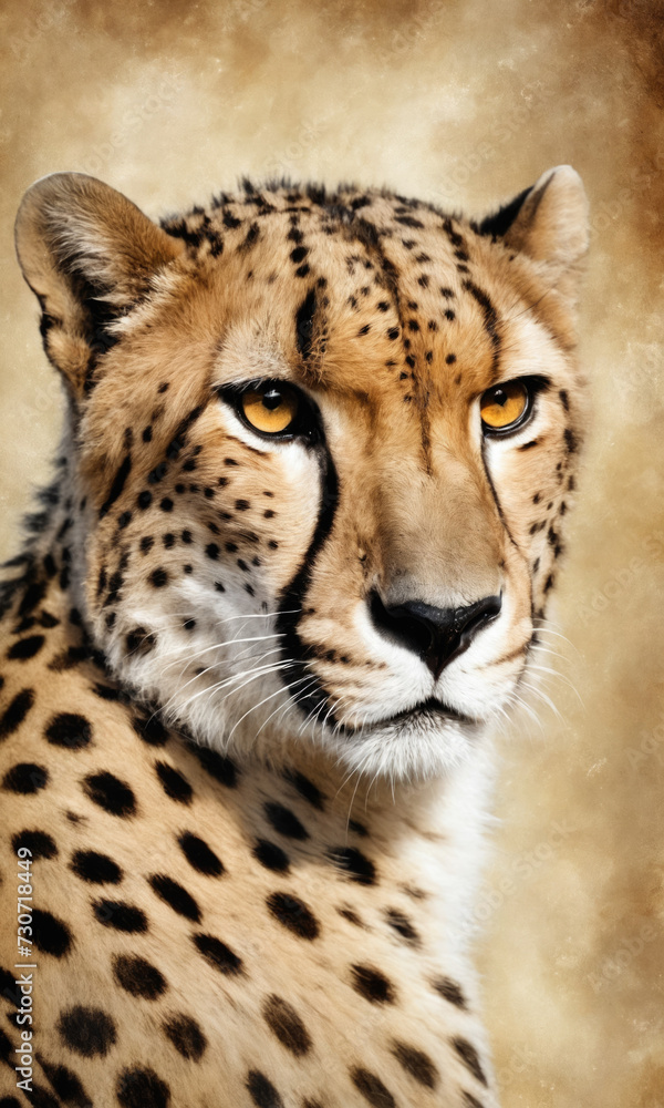 custom made wallpaper toronto digitalFantasy Illustration of a wild animal cheetah. Digital art style wallpaper background.