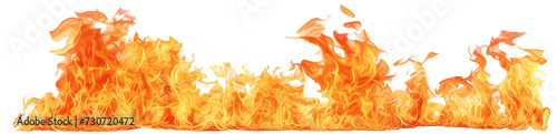 Long Fiery Flames on Transparent Background