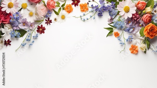 Desi flowersand wite white background., generative ai,  photo