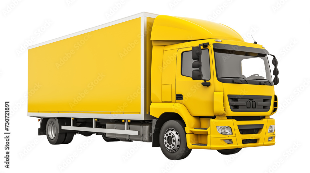 yellow truck isolated on white
