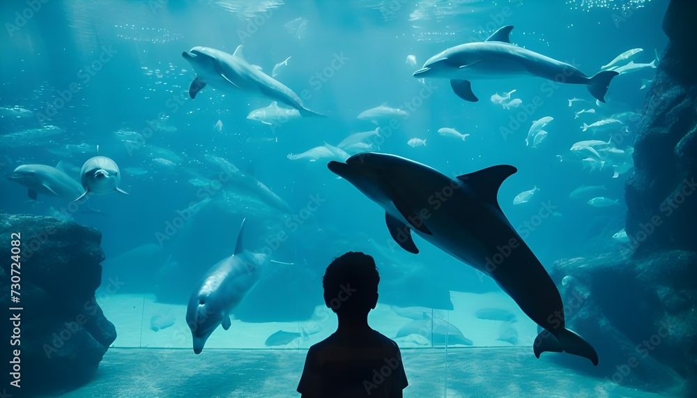 Fototapeta premium dolphin jumping and playing 